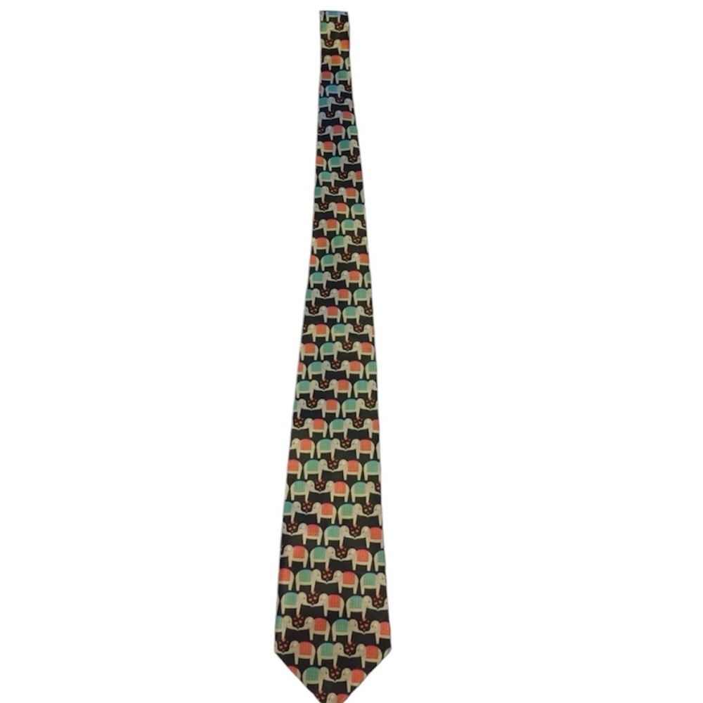 🐘MENS ELEPHANT PRINT TIE🐘 - Picture 2 of 3